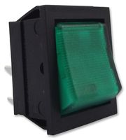 C1353AANAC - Rocker Switch, On Off, DPST, 250V AC, 16A, Green