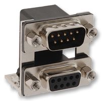 189-009-413R571 - Right Angle Stacked Dual Ports D-Sub Plug and Socket Connector, PCB Mount, 9 Way