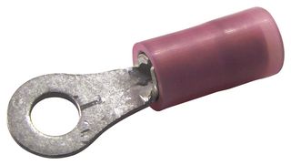19324-0002 - Ring Tongue Terminal, M3, #5, 1mm2, Avikrimp 19324, Red