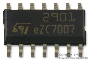 LM2901DT - Low Power Quad Voltage Analogue Comparator, 1.3us, 2V to 36V, SOIC, 14 Pins