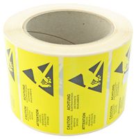 055-0083 - 38mm x 76mm ESD Caution Self Adhesive Labels, Black/Yellow, x1000