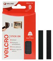 VEL-EC60211 - VELCRO® Brand Stick On Hook & Loop Tape - Black 20mm x 1m