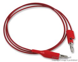 3220-36-2 - Test Lead, Crocodile Clip to 4mm Banana Plug, 60V, 5A, 914mm, Red
