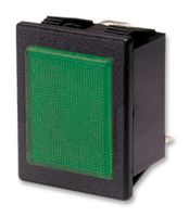 C0480ALNAH - Rectangular Neon Indicator, 230V AC, Green