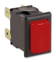 H8351ABAAD - Push Button Switch, (On)-Off, DPST, 250V AC, 250V AC, 16A, Red