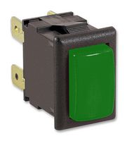 H8351ABAAH - Push Button Switch, (On)-Off, DPST, 250V AC, 250V AC, 16A, Green