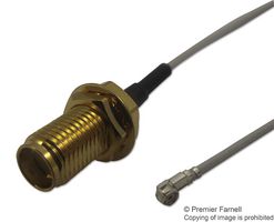 MC000813 - RF Cable Assembly, 90° U.FL Plug to SMA Bulkhead Jack, 50ohm, 150mm, White