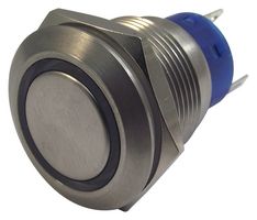 MPB19-A0F10R-312-JQ - Anti Vandal Switch, SPST-NO / NC, Momentary, Red, 19.2mm