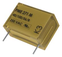 PME271M547MR30 - Safety Capacitor, Metallized Paper, Radial Box - 2 Pin, 0.047 uF, +/- 20%, X2, Through Hole