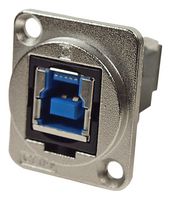 CP30206NM - USB 3.0 B to A Feedthrough Panel Mount Connector, CSK hole, Silver Metal XLR Frame