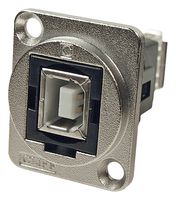 CP30207NM - USB 2.0 B to A Vertical Feedthrough Panel Mount Connector, CSK hole, Silver Metal XLR Frame