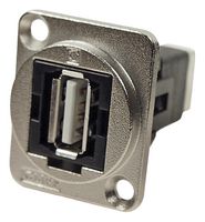 CP30209NM - USB 2.0 A to B Vertical Feedthrough Panel Mount Connector, CSK hole, Silver Metal XLR Frame