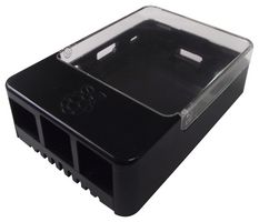 CBPIHAT-BLK - Raspberry Pi and HAT Case, Black/Clear