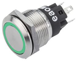 82-5151.1134 - Vandal Resistant Push Button Switch, SPDT, Momentary, 24V DC, Green, 19mm