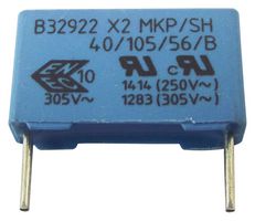 B32922C3224K000 - Safety Capacitor, 0.22 µF, X2, B32922 Series, 305 V, Metallized PP