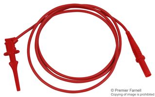 6245-48-2 - Minigrabber Test Clip to Banana Plug Lead, 300V DC, 5A, 1.2m, Red