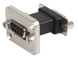 NADB9FF - 9 Pin D-Sub Socket to Socket Panel Mount Feedthrough Adaptor, Silver Metal D-Shape Housing