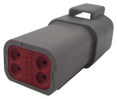 DT04-4P - Automotive Connector Housing, IP68, DT Series, Socket, 4 Ways, DT Series Pin Contacts