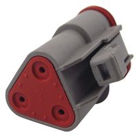 DT06-3S - Automotive Connector Housing, IP68, DT, Plug, 3 Ways, DT Series Socket Contacts, Thermoplastic Body