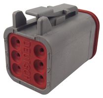 DT06-6S - Automotive Connector Housing, IP68, DT, Plug, 6 Ways, DT Series Socket Contacts, Thermoplastic Body