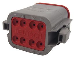 DT06-08SA - Automotive Connector Housing, IP68, DT, Plug, 8 Ways, DT Series Socket Contacts, Thermoplastic Body