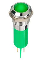 Q12P1CXXG24 - LED Panel Mount Indicator, Green, 24 VDC, 12 mm, 20 mA, 60 mcd