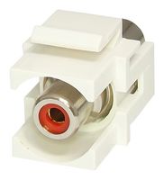 KRCARDWH - White RCA Keystone Connector, Red Insert