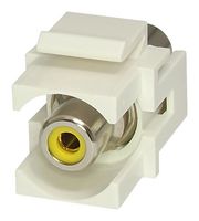 KRCAYWWH - White RCA Keystone Connector, Yellow Insert