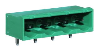 CTBP9558/4 - 7.62mm Pluggable Rising Clamp Horizontal Terminal Block Header, 4-Pole, 15A