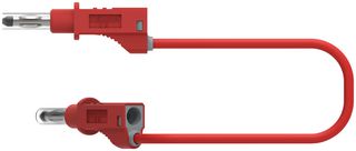 76-093 - 4mm Stackable Banana Plug, Shrouded, 600V, 12A, Red, 0.5m