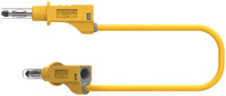 76-1340 - 4mm Stackable Banana Plug, Shrouded, 600V, 12A, Yellow, 0.5m