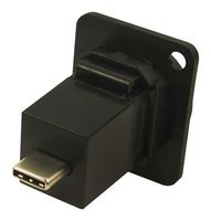 CP30211MB - USB C Socket to Plug Feedthrough Panel Mount Connector, Black Metal XLR Frame