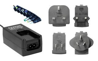 25HK-AB-090A250-CP6 - 9V, 2.5A, 22.5W, International Plug In Power Supply (Level VI), Universal with 8x Tips