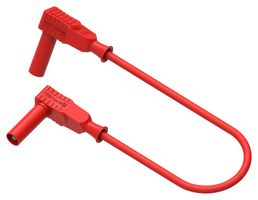 76-024 - 12A Red 4mm Right Angle Banana Plug to Plug Test Lead - 1.5m