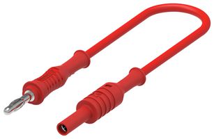 76-099 - 36A Red 4mm Banana Plug to Socket Patch Test Lead - 250mm