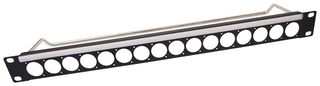 CP30152 - Unloaded 1U 16 Way XLR Feedthrough Patch Panel - 4-40 Holes