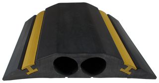 HIVIZ/2 - Industrial Hi-Vis Cable Protector, 2x 23mm Channels, Black/Yellow, 4.5m