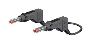 66.9407-100-21 - Stackable Banana Plug to Plug Test Lead, 4mm, 600V, 32A, 1m, Black