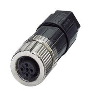 1424652 - Sensor Connector, M12 Push-In, M12, Female, 5 Positions, Push In Socket, Straight Cable Mount