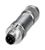 1424682 - Sensor Connector, CAT5, PROFINET Series, M12, Male, 4 Positions, Push In Pin, Straight Cable Mount