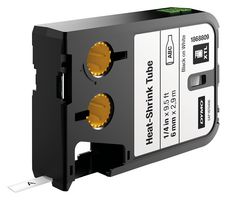 1868809 - DYMO XTL 1/4" (6mm) Heat-Shrink Tube Labels, Black on White