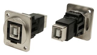 CP30203NM3 - USB 2.0 B to USB 2.0 B, Panel Mount Feedthrough Connector,  Metal