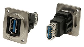 CP30205NM3 - USB 3.0 A to USB 3.0 A, Panel Mount Feedthrough Connector, Metal