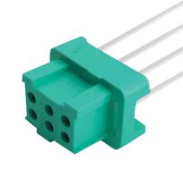 G125-FC10605L0-0150L - Cable Assembly, Black / Green, Gecko Socket to Free End, 6 Ways, 1.25mm, 2 Row, 150mm