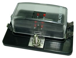 MC002799 - 4 Position Panel Mount LED Blade Fuseholder, 32V, 30A