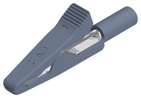 930317806 - Insulated Crocodile Clip, 2mm, 8A, Grey