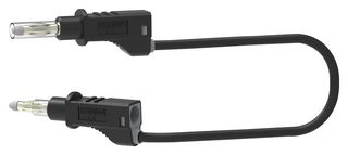 72-13946 - 4mm Stacking Retractable Sleeve Banana Plug to Plug Patchcord, Black