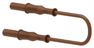 72-14010 - 4mm Straight Banana Plug to Plug Safety Patchcord, Brown, 2.5mm2 Cable, 2m, 36A