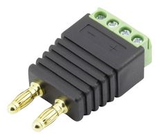 CLB-JL-8158 - Double 4mm Banana Plug to 4-Way Terminal Block Adaptor