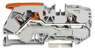 2116-1201 - 2 Conductor Through Terminal Block Lever with Test Port, 800V, 76A, 20AWG to 4AWG, Grey